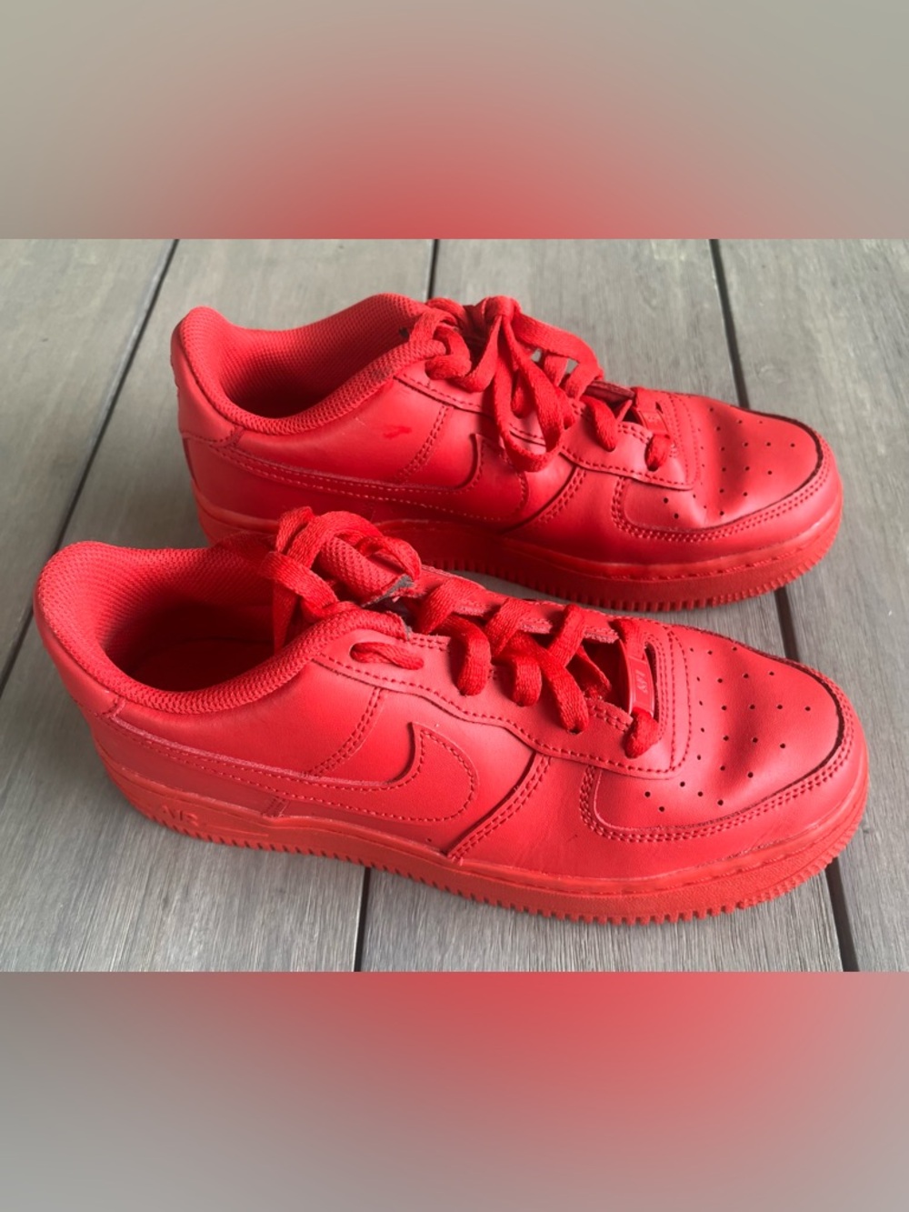 Size 5.5Y Nike Air Force 1 LV8 GS Kids University Red Sneakers DM8875-600